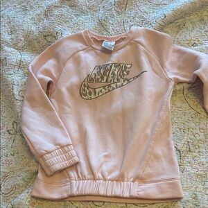 Nike Light Pink Girls' Pullover with Camo Swoosh